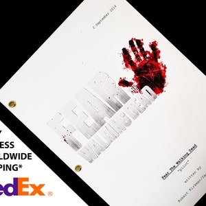 Fear the Walking Dead TV Show Script Reprint Unique Gift Present Film Movie Screenplay Geek Zombie FTWD Kim Dickens Alycia Debnam-Carey
