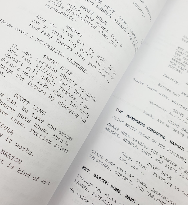 Avengers Endgame Marvel Film Movie Script, Screenplay With Signatures ...