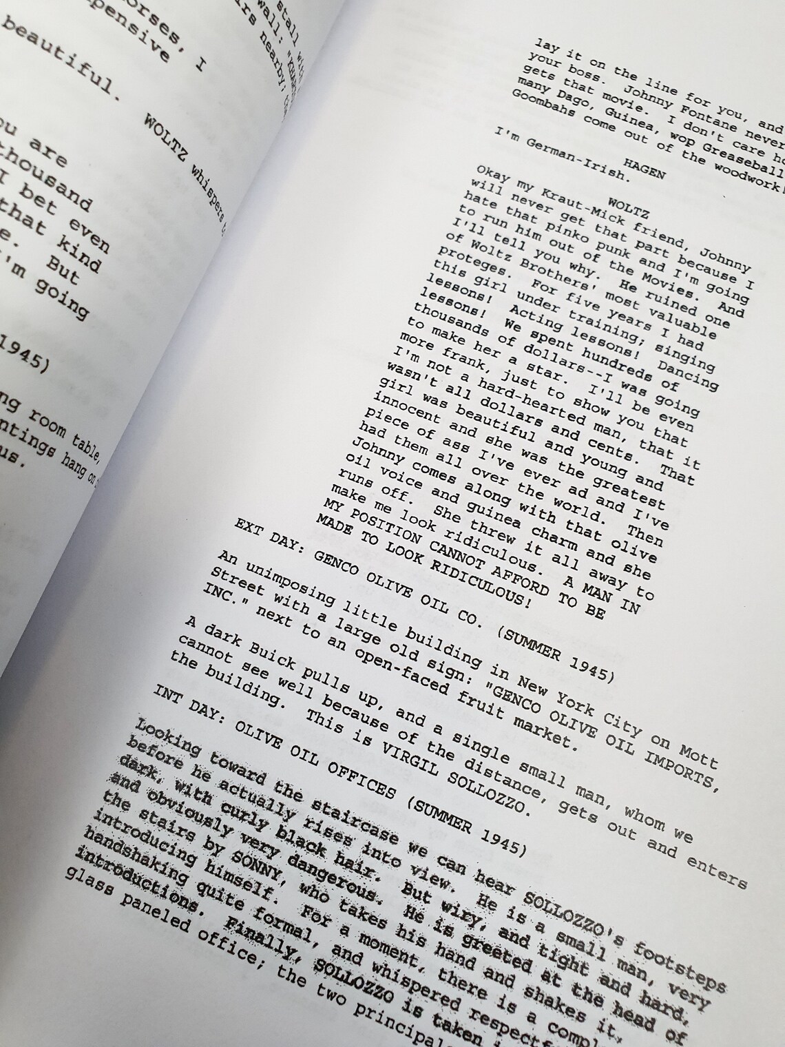 The Godfather Film Movie Script Screenplay With Signatures Autographs ...