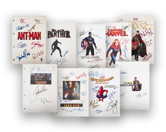 The Marvel Superhero 9 Script Collection Screenplay with Signatures Autograph Reprints Avengers Spiderman Captain America Iron Man