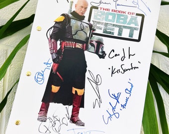 The Book of Boba Fett TV Film Script Screenplay Signatures Autograph Reprint Star Wars Temuera Morrison Pedro Pascal Ming-Na Wen Jon Favreau