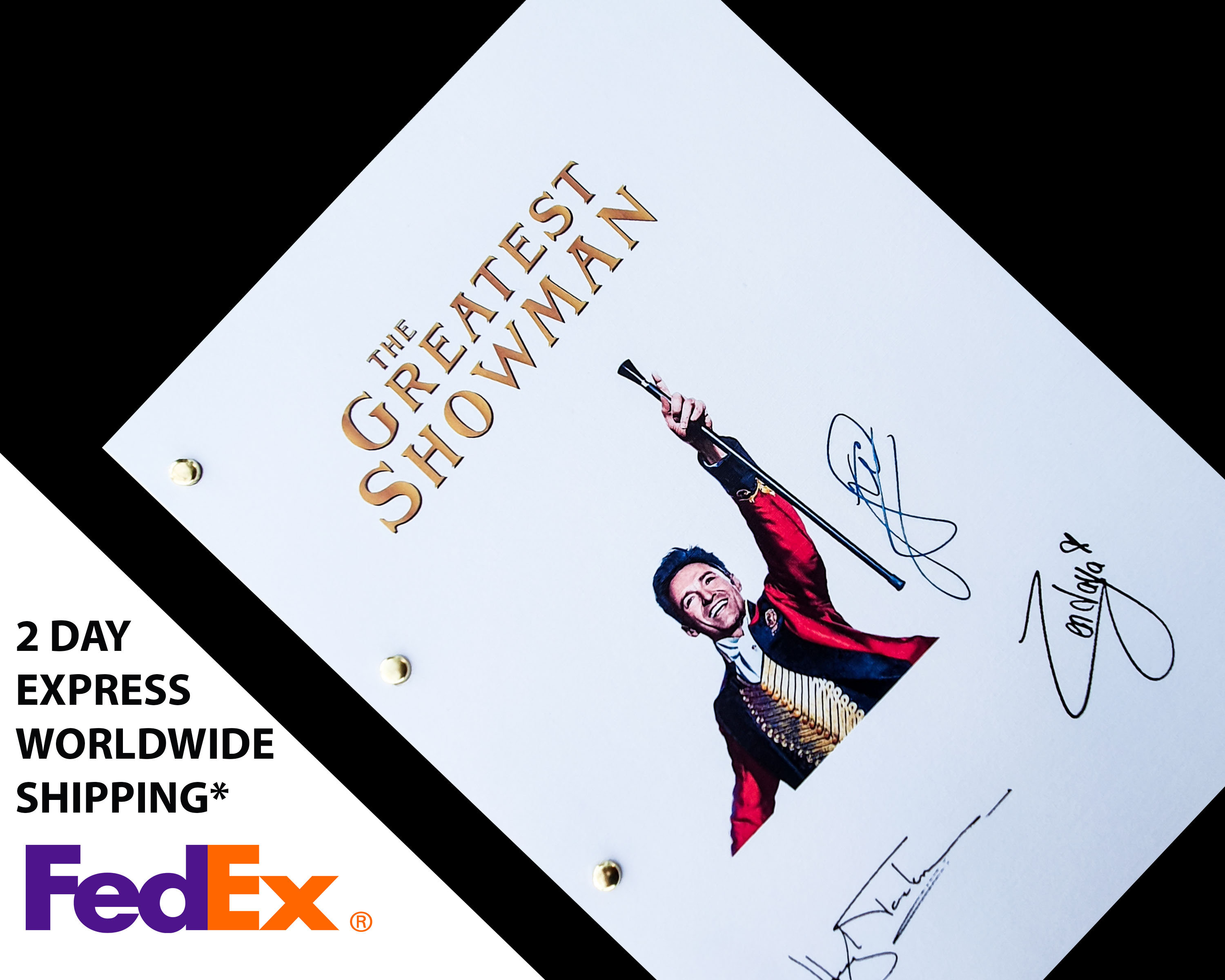 The Greatest Showman Film Movie Script Screenplay with Signatures Autograph Reprint Musical - Hugh Jackman Zac Efron Zendaya