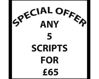 Buy Any 5 Scripts for 65 Pounds - Click Here! Present Film Movie Fan Geek Unique Gift Screenplay