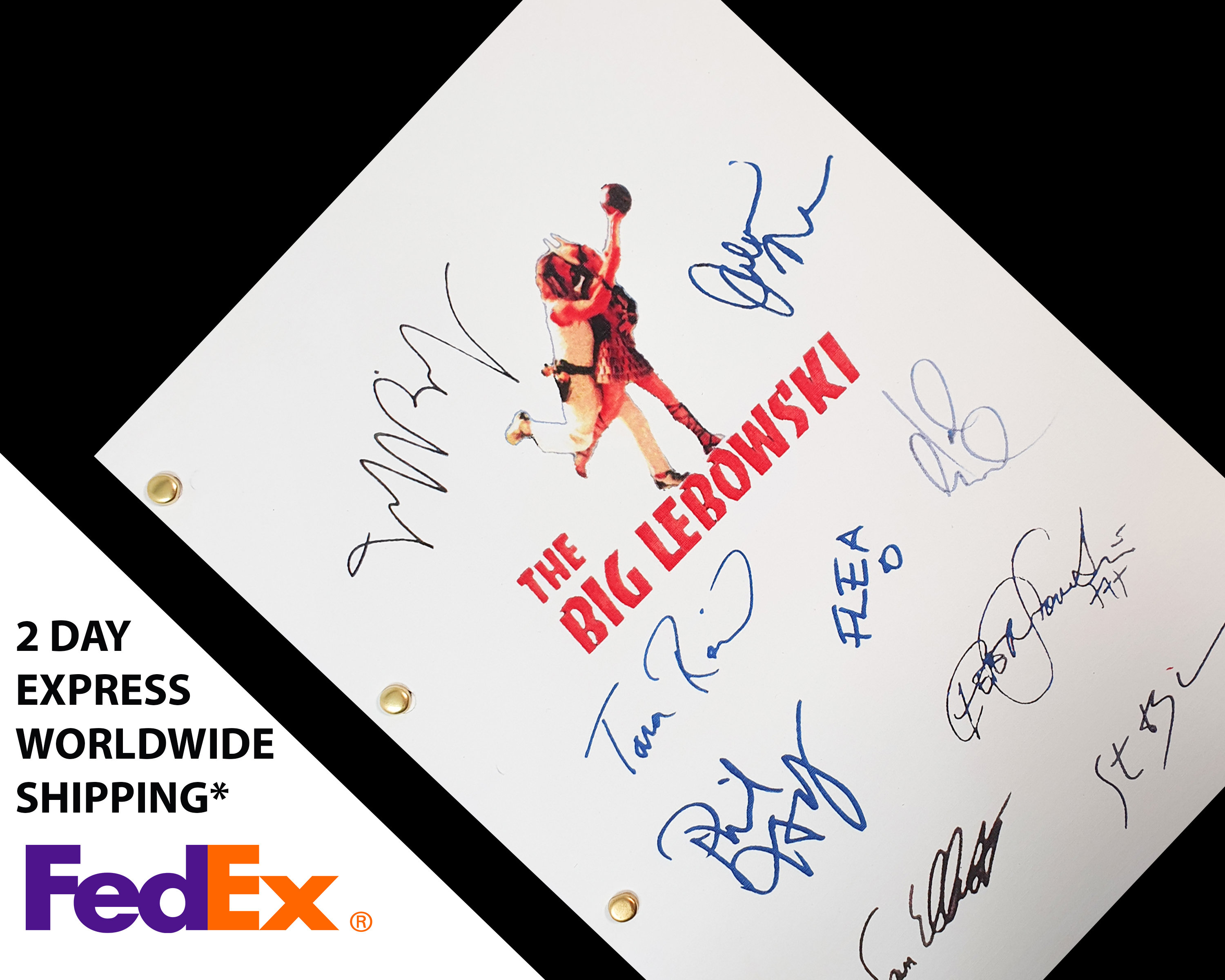 The Big Lebowski Film Movie Script, Screenplay With Signatures