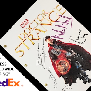 Doctor Strange Movie Script with Signatures Autograph Reprint - Benedict Cumberbatch Rachel McAdams Tilda Swinton Mads Mikkelson Chiwetel