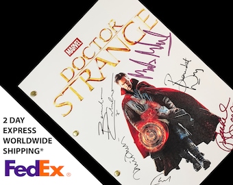 Doctor Strange Movie Script with Signatures Autograph Reprint - Benedict Cumberbatch Rachel McAdams Tilda Swinton Mads Mikkelson Chiwetel