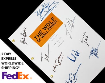 The Wolf of Wall Street Movie Film Script with Signatures Autographs Reprint Di Caprio Margot Robbie Matthew McConaughey Jonah Hill