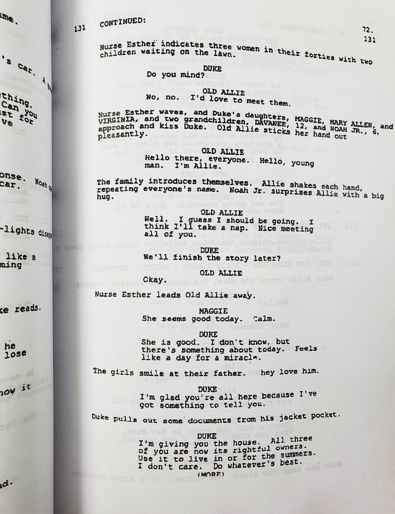 The Notebook Film Script Screenplay with Signatures Autographs Etsy