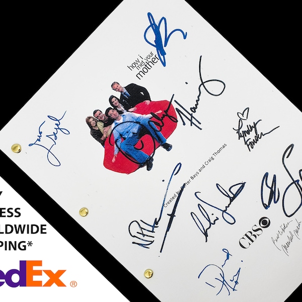 How I Met Your Mother TV Show Pilot Script Screenplay Signatures Autograph Reprint HIMYM Alyson Hannigan Neil Patrick Harris Josh Radnor