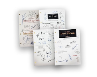 The Twilight Saga 4 Movie Film TV Script, Screenplay with Signatures, Autograph Reprints Twilight, Eclipse, New Moon, Breaking Dawn