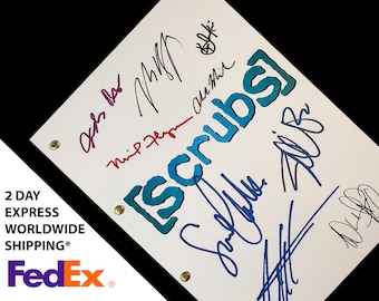 Scrubs TV Script with Signatures Autograph Reprint Donald Faison John C McGinley Ken Jenkins Zach Braff Sarah Chalke Neil Flynn Judy Reyes