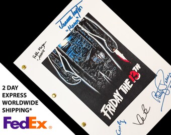 Friday The 13th Movie Script with Signatures Autograph Reprint - Horror Betsy Palmer Kevin Bacon Harry Crosby Robbi Morgan Jeannine Taylor
