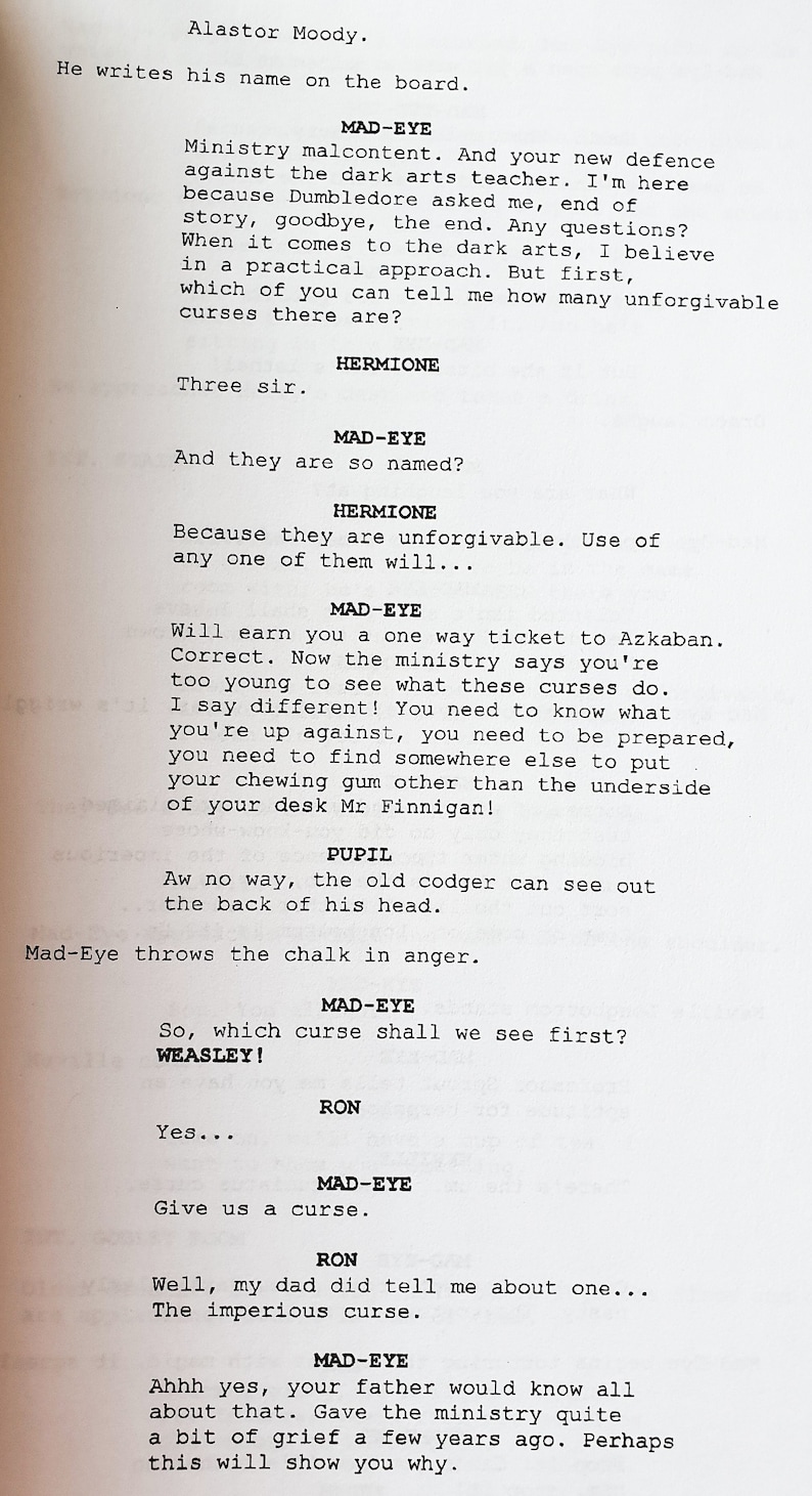 Harry Potter and the Goblet of Fire Film Movie Script | Etsy