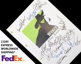 Wicked Broadway West End Musical Script with Signatures, Autographs Reprint - Kristin Chenoweth Idina Menzel Ben Cameron Gregory Maguire