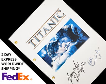 Titanic Film Movie Script Screenplay with Signatures Autograph Reprint - Leonardo DiCaprio Kate Winslet James Cameron Billy Zane Jack Rose