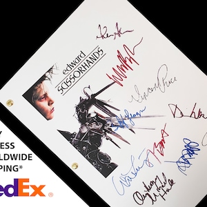 Edward Scissorhands Film Movie Script Screenplay with Signatures Autograph Reprint - Tim Burton Johnny Depp Winona Ryder Dianne West