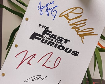 The Fast and the Furious Script Screenplay Signature Autograph Reprint Paul Walker Vin Diesel Michelle Rodriguez Rick Yune Jordanna Brewster