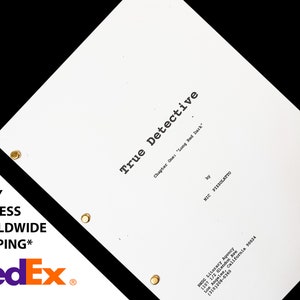 True Detective TV Script Screenplay Reprint Unique Gift Screenplay Present Film Movie Fan Geek Matthew McConaughey Woody Harrelson