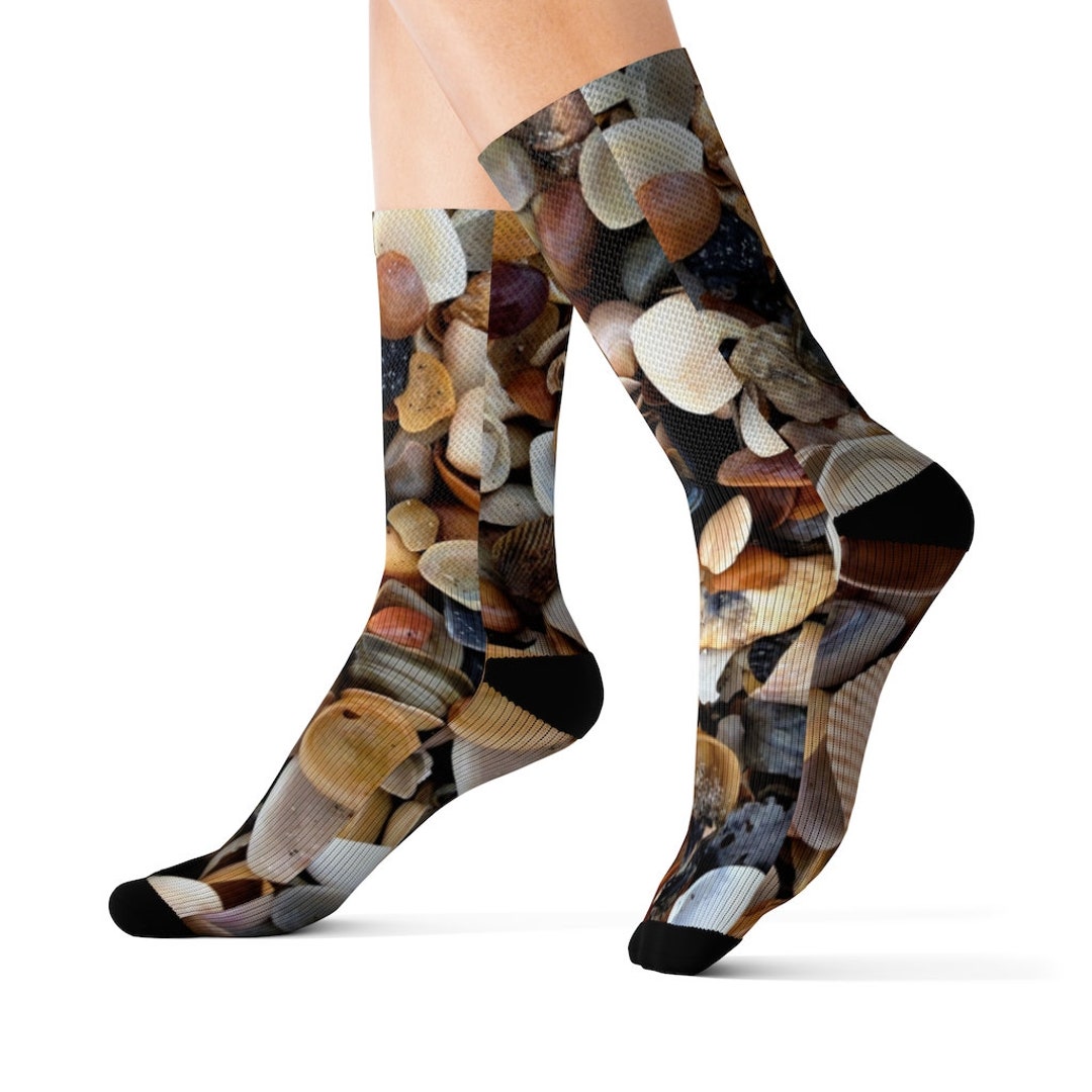 SHELLS Sublimation Socks, Shell Photo Covers Calf Crew Sock ...