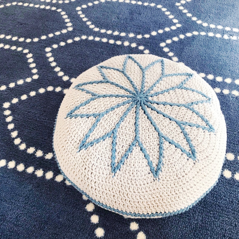 Rosewheel Cushion Crochet Cushion Tapestry Crochet Crochet Pillow Crochet Home Decor Round Crochet Pillow image 3