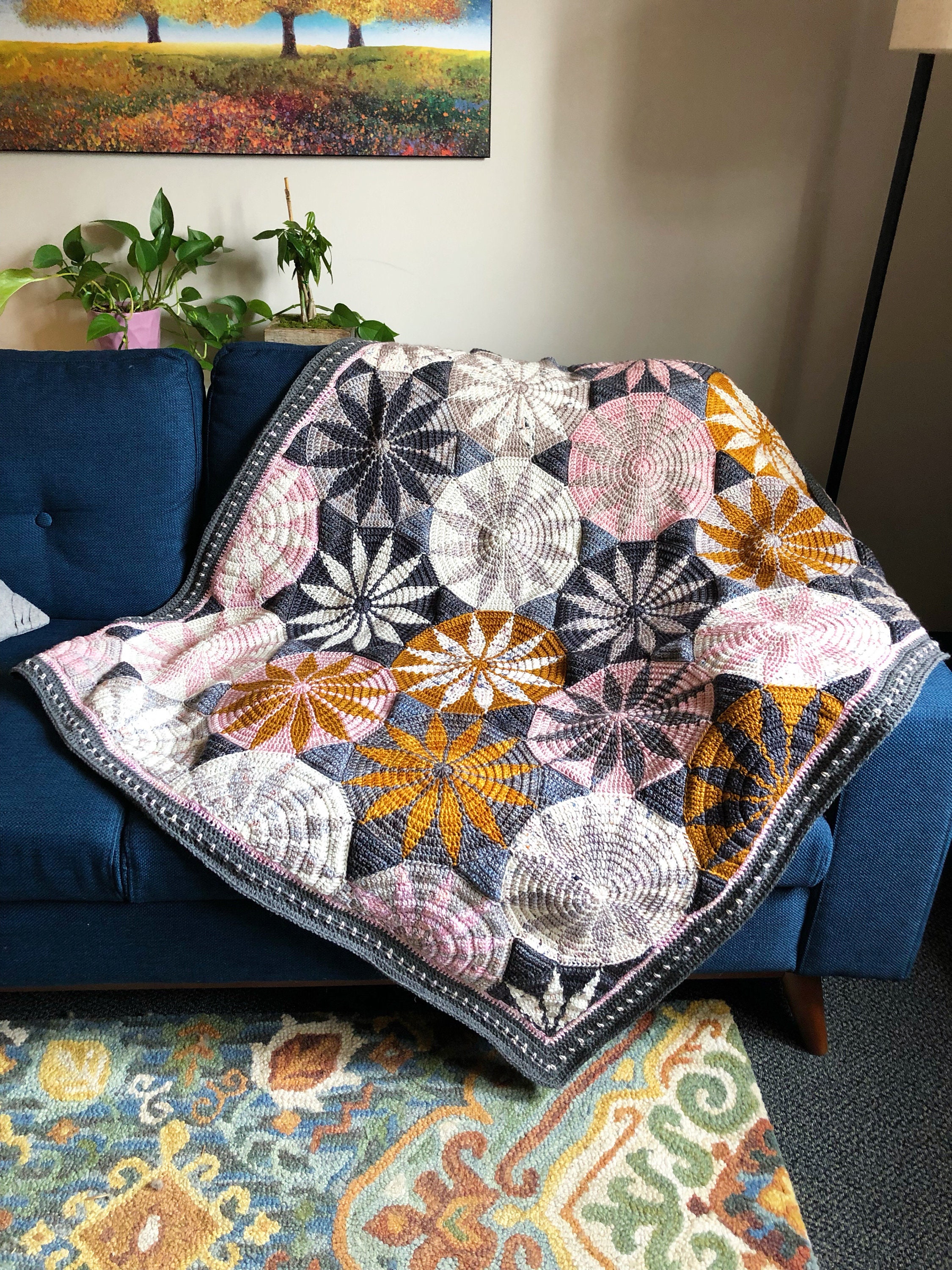 Marguerite Crochet Blanket - Etsy