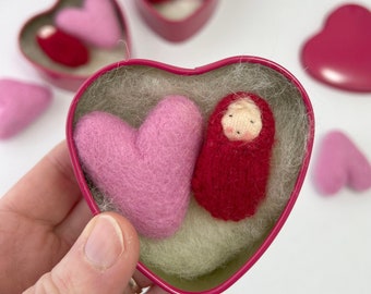 Mini coffret cadeau Saint-Valentin pour bébé en forme de coeur, première Saint-Valentin de bébé