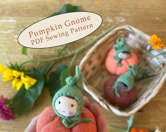 Pumpkin Gnome Doll Sewing Pattern (PDF Pattern): Waldorf Baby Digital Download