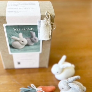 DIY Rabbit Sewing Kit, Complete Sewing Kit for 2 Cashmere Rabbits, Make Your Own Bunny Stuffed Animal