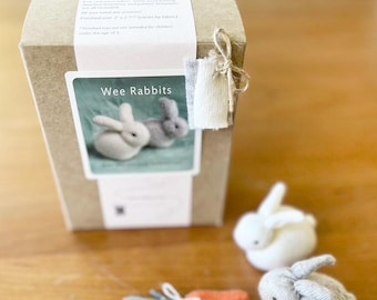 DIY Rabbit Sewing Kit, Complete Sewing Kit for 2 Cashmere Rabbits, Make Your Own Bunny Stuffed Animal