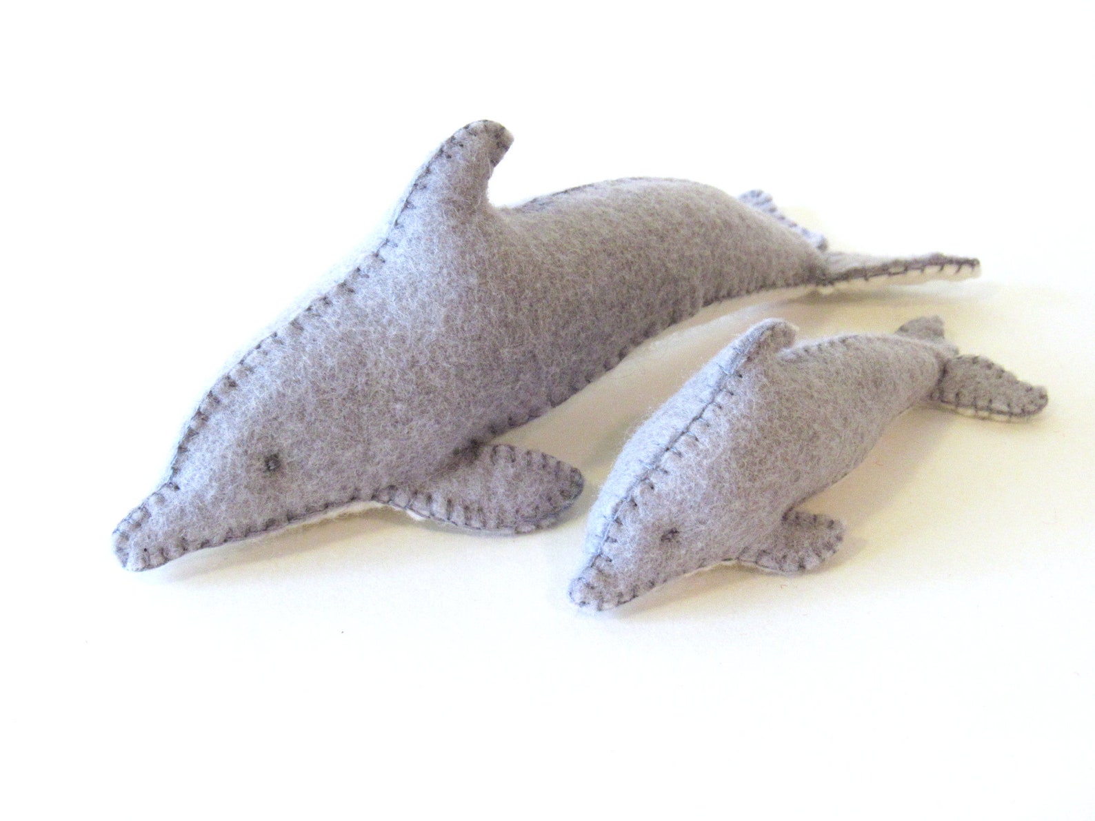 PDF Pattern for Felt Mama and Baby Dolphin Stuffed Animals Etsy