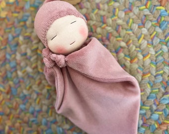 Made-to-Order Waldorf Blanket Doll, Teething Doll, Custom Waldorf Baby Doll, Infant Toy, Newborn Gift