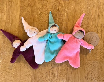 Ready-to-ship Rainbow Gnome Pocket Doll, Waldorf Pocket Doll, Mini Waldorf Doll