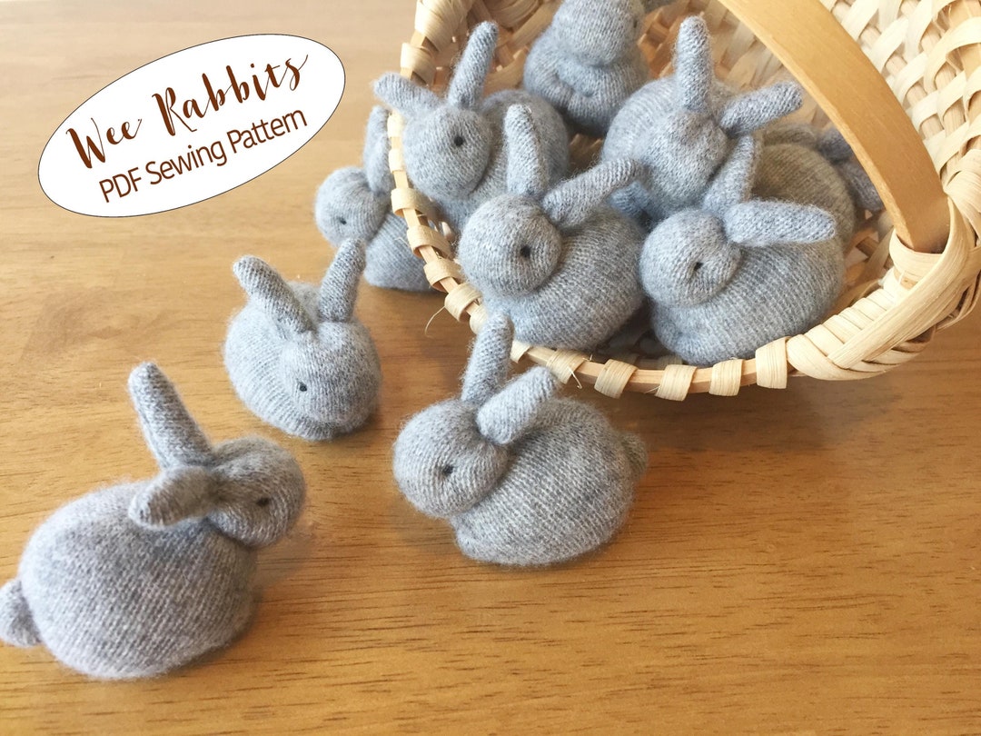 Upcycled Sweater Wee Rabbit Sewing Pattern: Cashmere Bunny Stuffed
