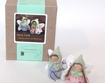 DIY Fairy Folk Sewing Kit: Peg Doll Waldorf Craft with Plant-Dyed Wool Felt