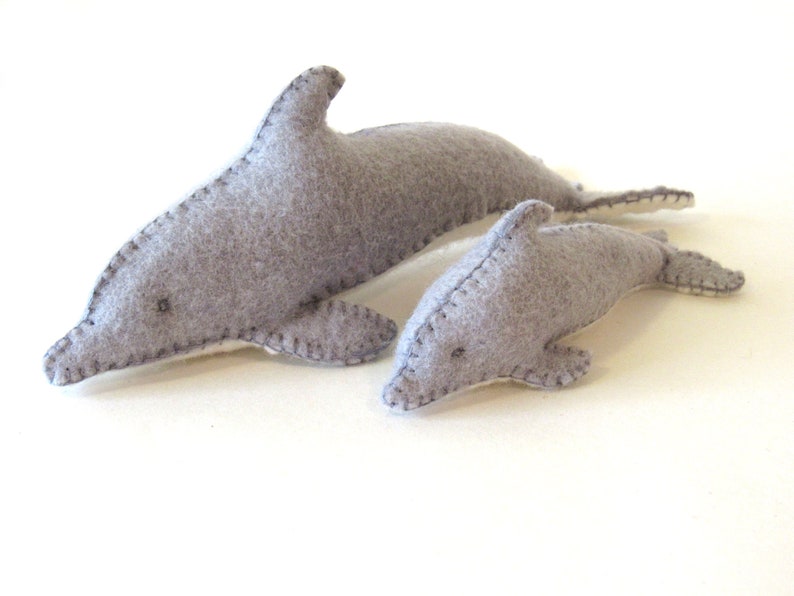 DIY Dolphin Family Sewing Kit, Complete Sewing Kit for Dolphin Stuffed Animals, Make Your Own Felt Dolphin Family image 6