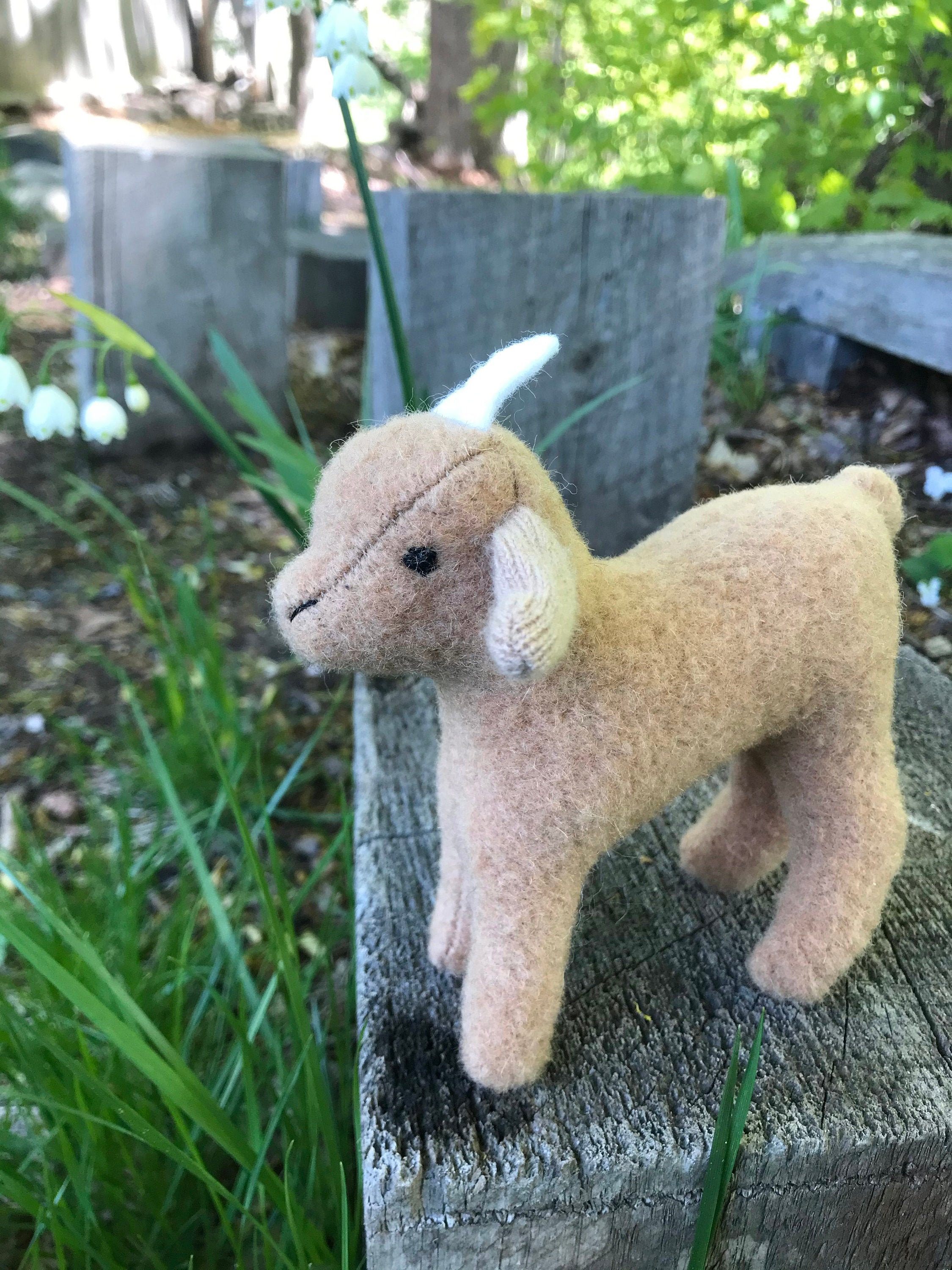 Wool Goat Kid Toy Goat Softie Goat Soft Sculpture Goat Etsy