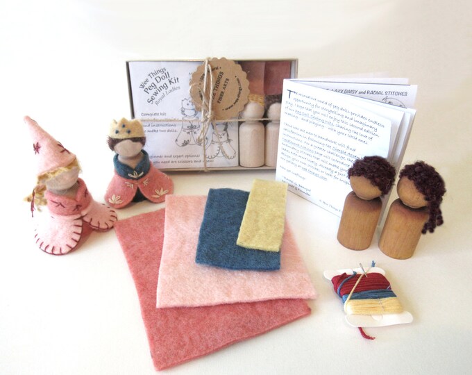 DIY Peg Doll Royal Ladies Sewing Kit, DIY Peg Doll Queen and Princess ...