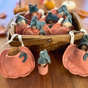 Pumpkin Peg Doll Pocket, Pumpkin Doll Waldorf Toy