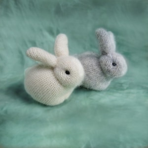 Rabbit Stuffed Animals pair of two, Set of 2 Cashmere Bunny Plushies, Easter Rabbit Stuffies, Waldorf Rabbit Toys image 1