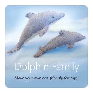 DIY Dolphin Family Sewing Kit, Complete Sewing Kit for Dolphin Stuffed Animals, Make Your Own Felt Dolphin Family image 3