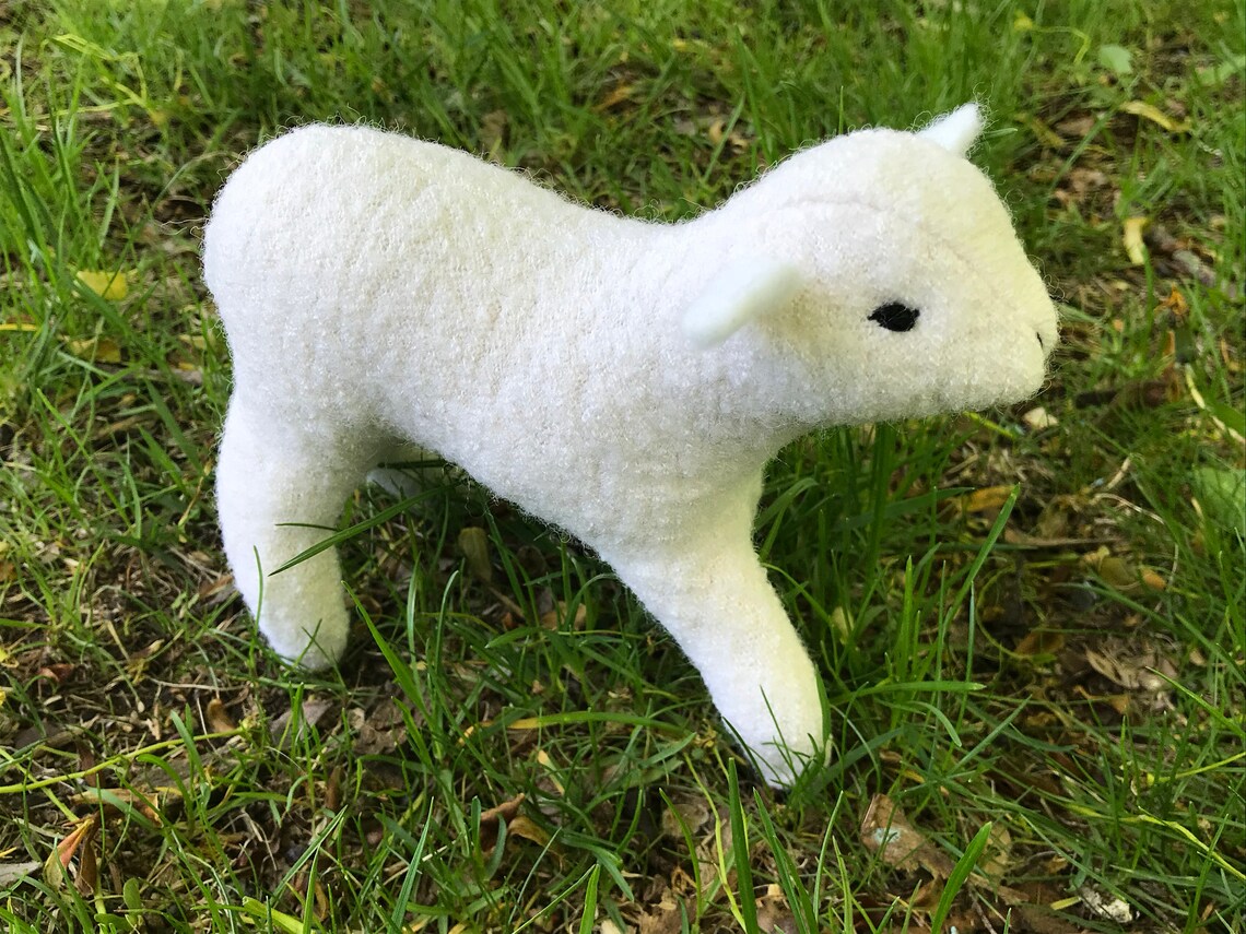 Wool Lamb Toy Lamb Softie Lamb Soft Sculpture Lamb Plushie Etsy
