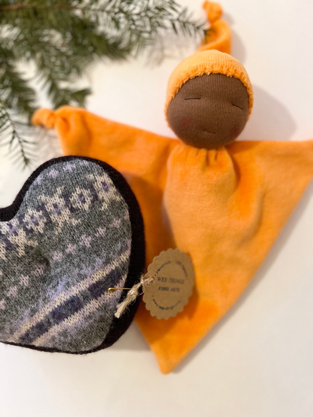 Readytoship Waldorf Blanket Doll With Dark Skin Teething Etsy