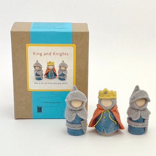 Peg Doll König und Ritter Nähpaket/DIY Nähset/Waldorf König und Ritter Spielzeug Set