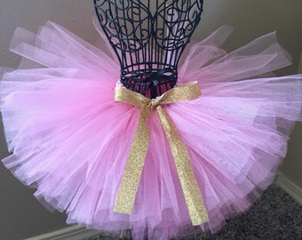 Pink and Gold Tutu, Baby Tutu, Newborn Tutu, Toddler Tutu, Infant Tutu, Birthday Tutu, Photo Prop, Girl Tutu, 1st Birthday Tutu, Easter Tutu