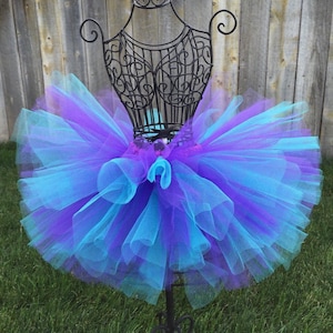 Aqua Purple Tutu Baby Tutu Frozen Tutu Toddler Tutu Mermaid Tutu Birthday Tutu Dance Tutu Bubble Guppies Tutu Purple and Aqua Tutu Newborn image 1