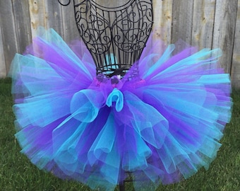 Aqua Purple Tutu Baby Tutu Frozen Tutu Toddler Tutu Mermaid Tutu Birthday Tutu Dance Tutu Bubble Guppies Tutu Purple and Aqua Tutu Newborn