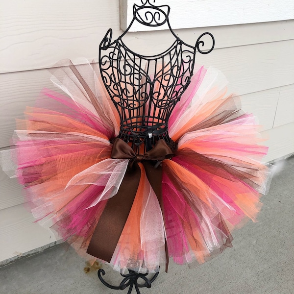 Wild One Tutu Brown Tutu Pink and Brown Tutu Fall Tutu with Bow Girls Tutu Summer Tutu Newborn Tutu Toddler Tutu Baby Tutu Cake Smash Tutu