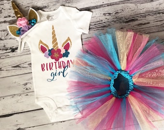 Unicorn Birthday Girl Outfit 1st birthday Unicorn Outfit 2nd Birthday Unicorn Outfit 3rd Birthday Outfit Birthday Girl Shirt Unicorn Tutu