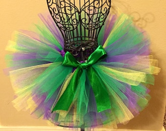 Mardi Gras Tutu Baby meisje Mardi Gras Outfit vakantie Tutu verjaardag Tutu pasgeboren Tutu peuter Tutu groen en paars Tutu Mardi Gras partij Tutu