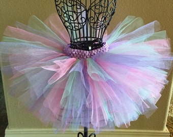 Pink Purple Mint Tutu Spring Tutu Easter Tutu Baby Tutu Infant Tutu Toddler Tutu Unicorn Tutu 1st Birthday Tutu Dance Tutu Pastel Tutu